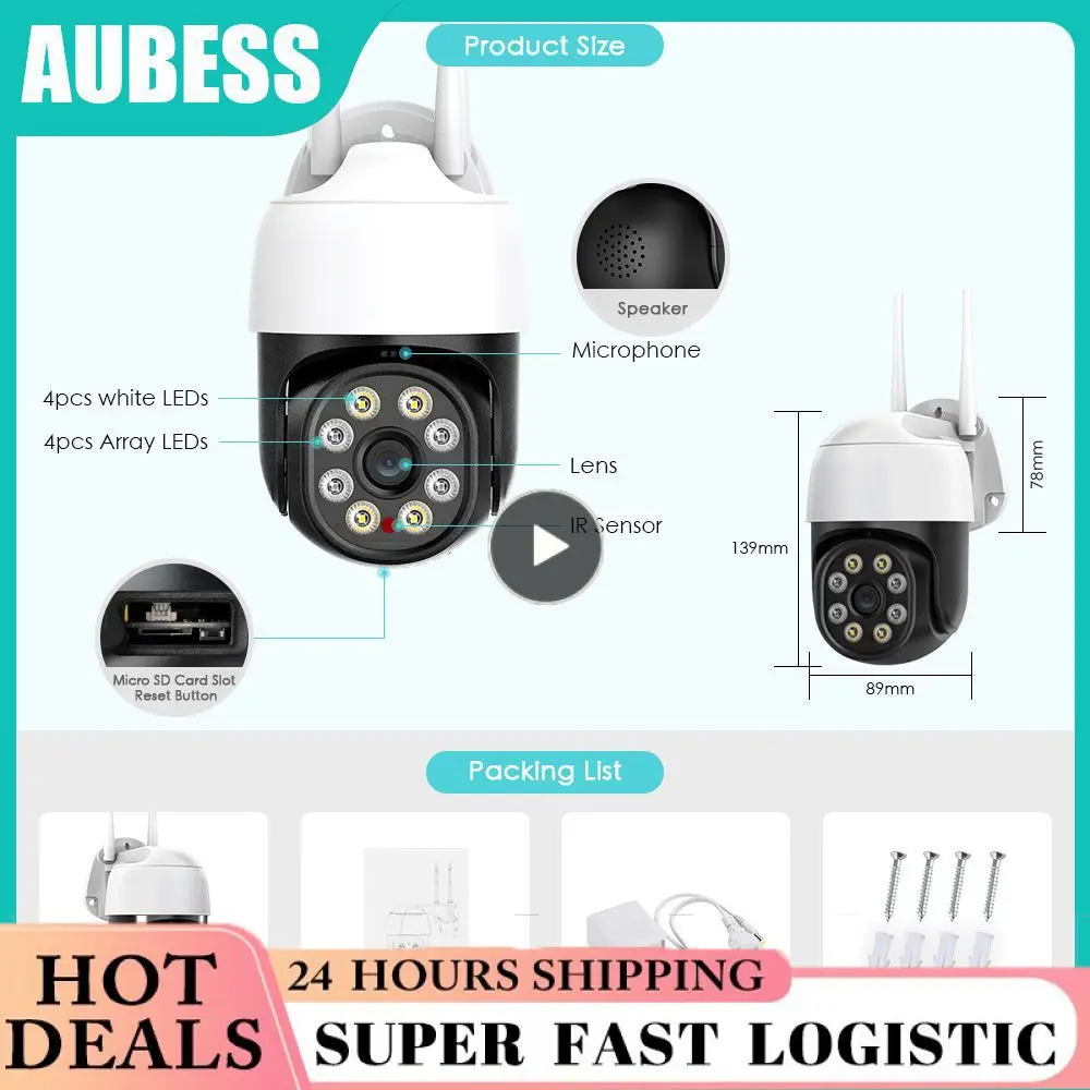 

5mp Ai Human Detect Surveillance Camera Auto Tracking Security Camera 4w High Power Ip Camera Ptz Camera Support Pc Cms Outdoor