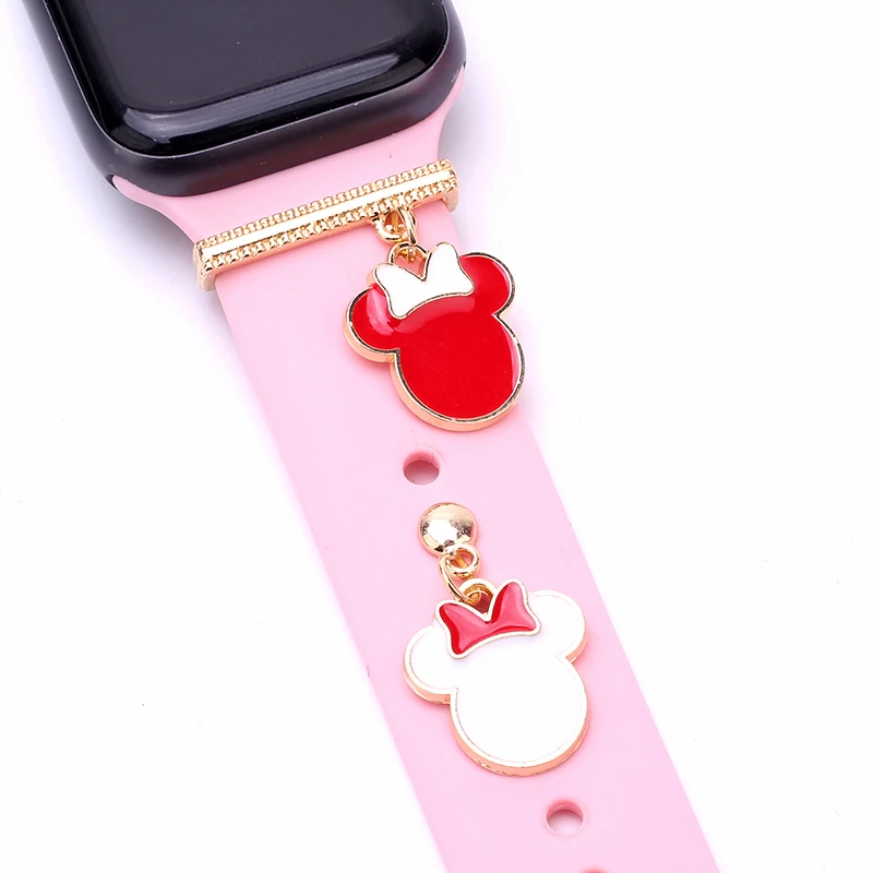 1pc Bow-Tie Strap Decoration Charms for Iwatch Silicone Bracelet Jewelry Cute  Anime Charm for Apple Watch Bands Accessories