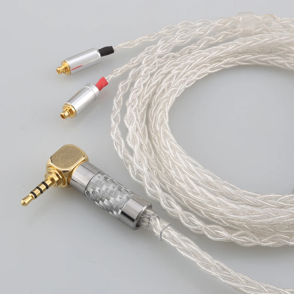 Audiocrast 8-ядерный 99.99% чистый Серебристые наушники кабель для Shure se535 se846 MMCX AKG N5005 N40 N30
