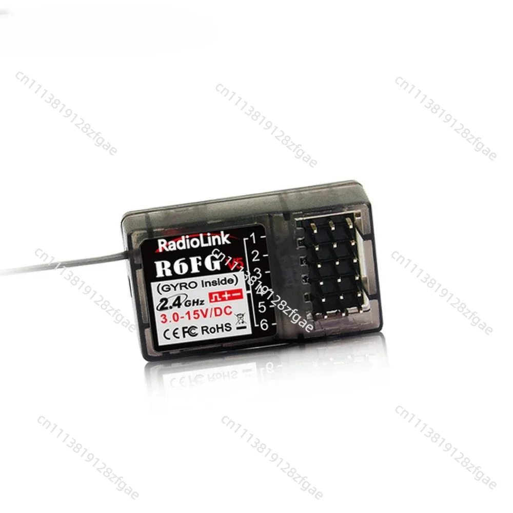 Фото Радиоприемник Radiolink RC R6FG 6-канальный 2.4G HV Servo RX с гироскопом для управления на больших расстояниях, совместимый с передатчиками RC4GS V2/RC6GS V2 для радиоуправляемых машин и лодок №1