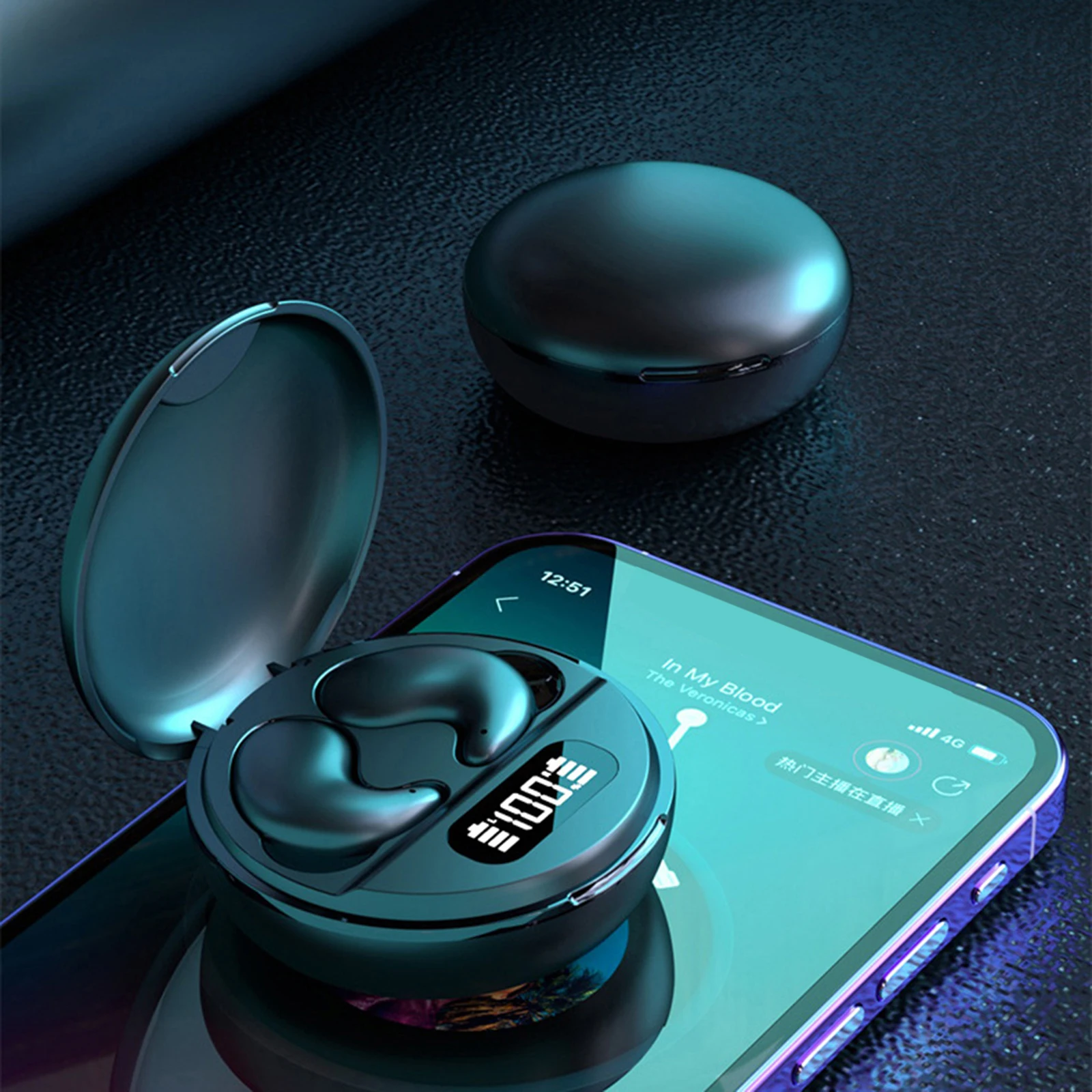 Фото Bluetooth-совместимые наушники-переводчики 5.3 с ИИ для перевода в реальном времени, наушники для сна, работы и спорта №3