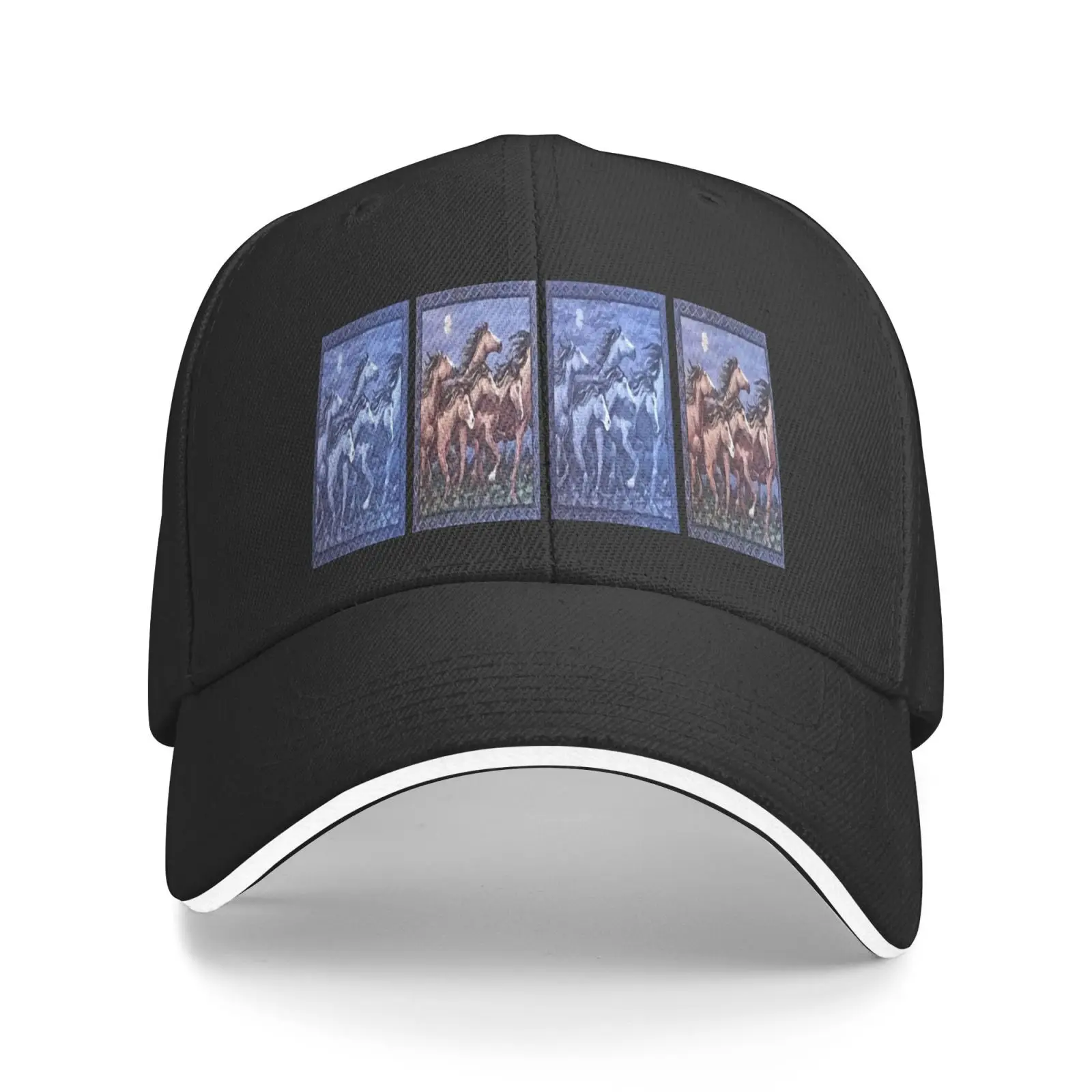 

Horse Night Day Horses Fruit Of Men's Caps Cap Male Satin Cap Sun Hats Cowboy Hat Man Cap Adventure Time Hip Hop Hats Hat Male