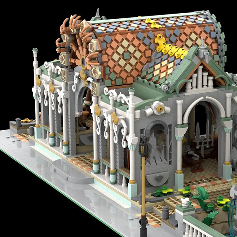 Фото 4425 деталей MOC Эльфийский рынок - модификация Ривенделла, модульные здания, модель игрушечных строительных блоков, рождественский подарок, архитектура №3