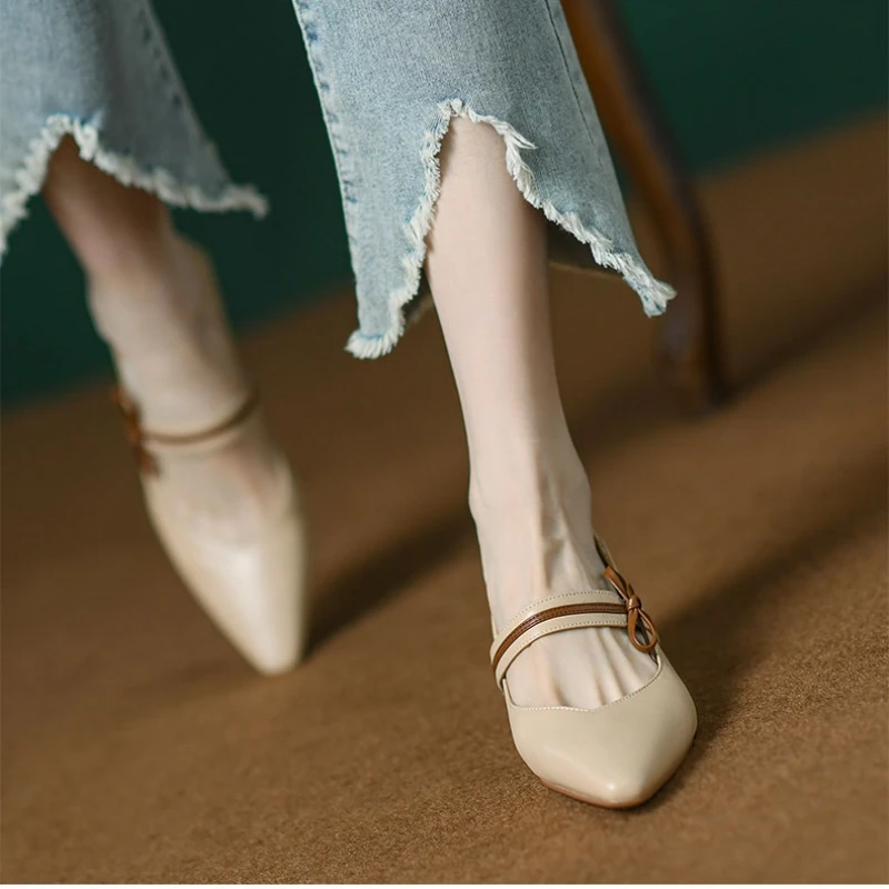 Женские босоножки с бантом летняя универсальная обувь на толстой подошве Мэри