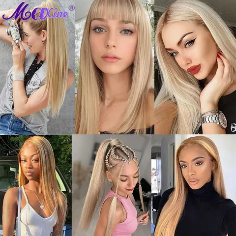 Блестящие человеческие волосы P27/613, блестящие прямые волосы с эффектом омбре, светлые, блестящие прямые искусственные волосы длиной 30 дюймов, наращивание человеческих волос