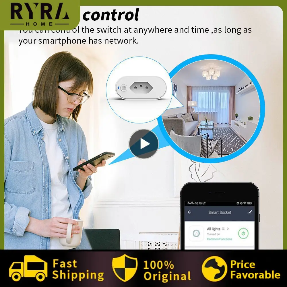 

Умная розетка Alexa Google, удобный и многофункциональный Wi-Fi разъем, прочная Автоматизация дома, стильный дизайн