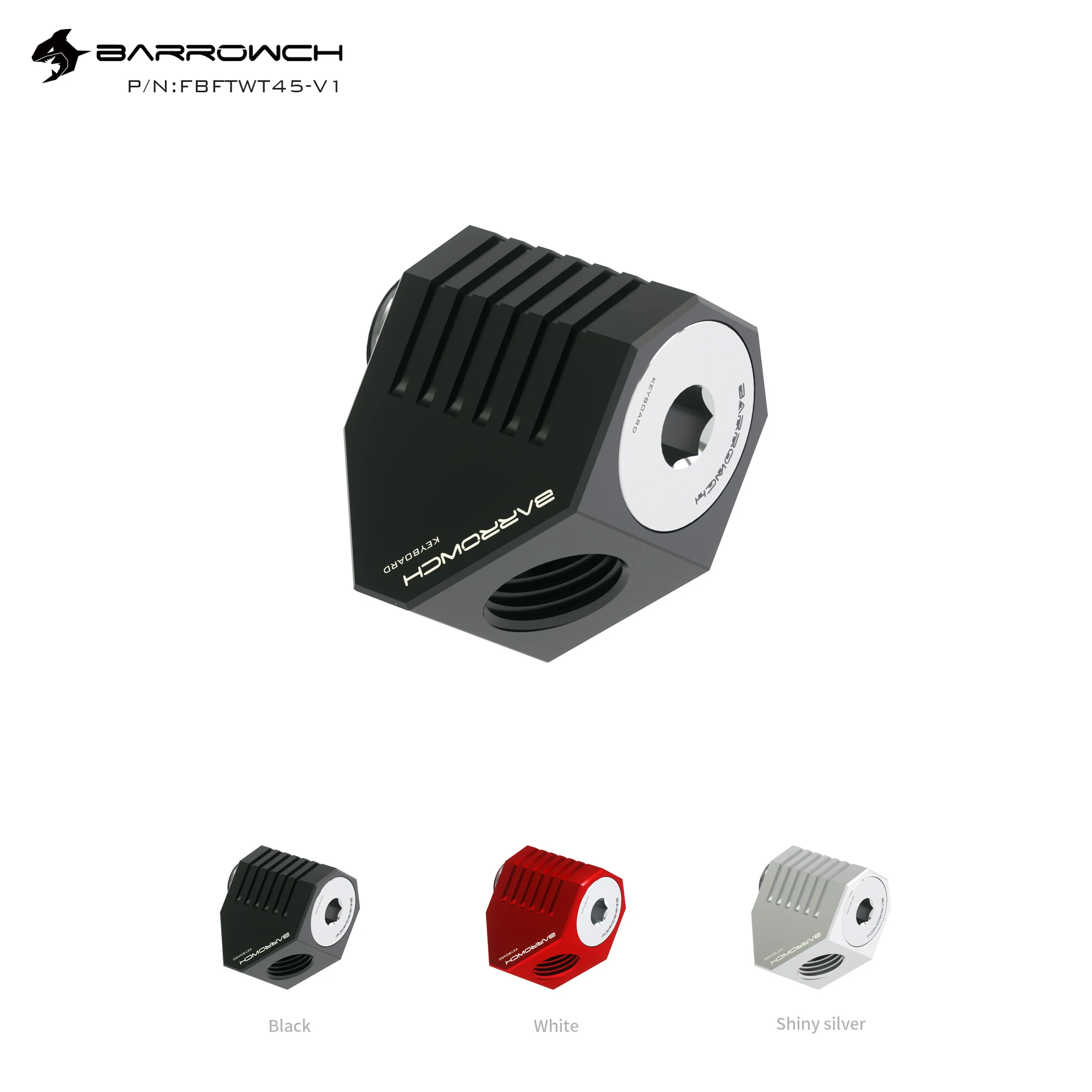 

Barrowch 45°Rotary Adapter 'G1/4' Thread Red/black/silver with Water Cooling Adaptors Metal Male To Famale FBFTWT45-V1
