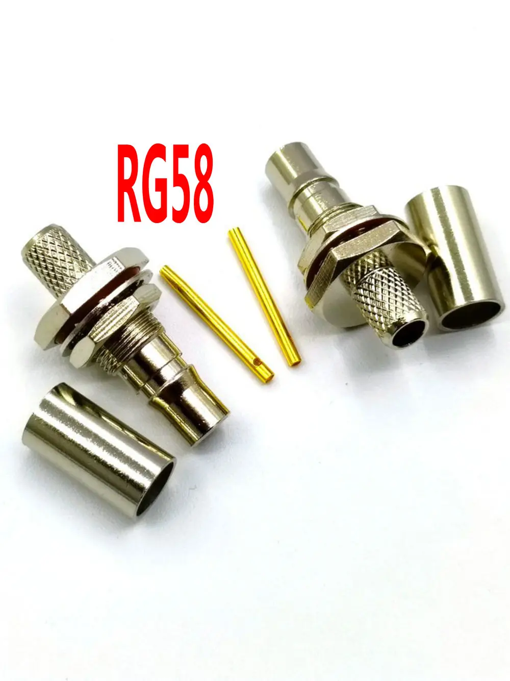 20 шт./100 шт., обжимные гнезда QMA для кабеля RG58 RG400 RG142 LMR195