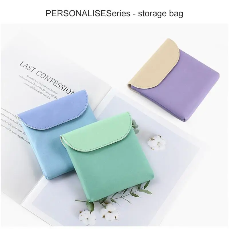 

Portable Tampon Storage Bag PU Leather Sanitary Pad Cosmetic Bag Headphone Case Coin Purse Women Mini Organizers Sanitary Bag