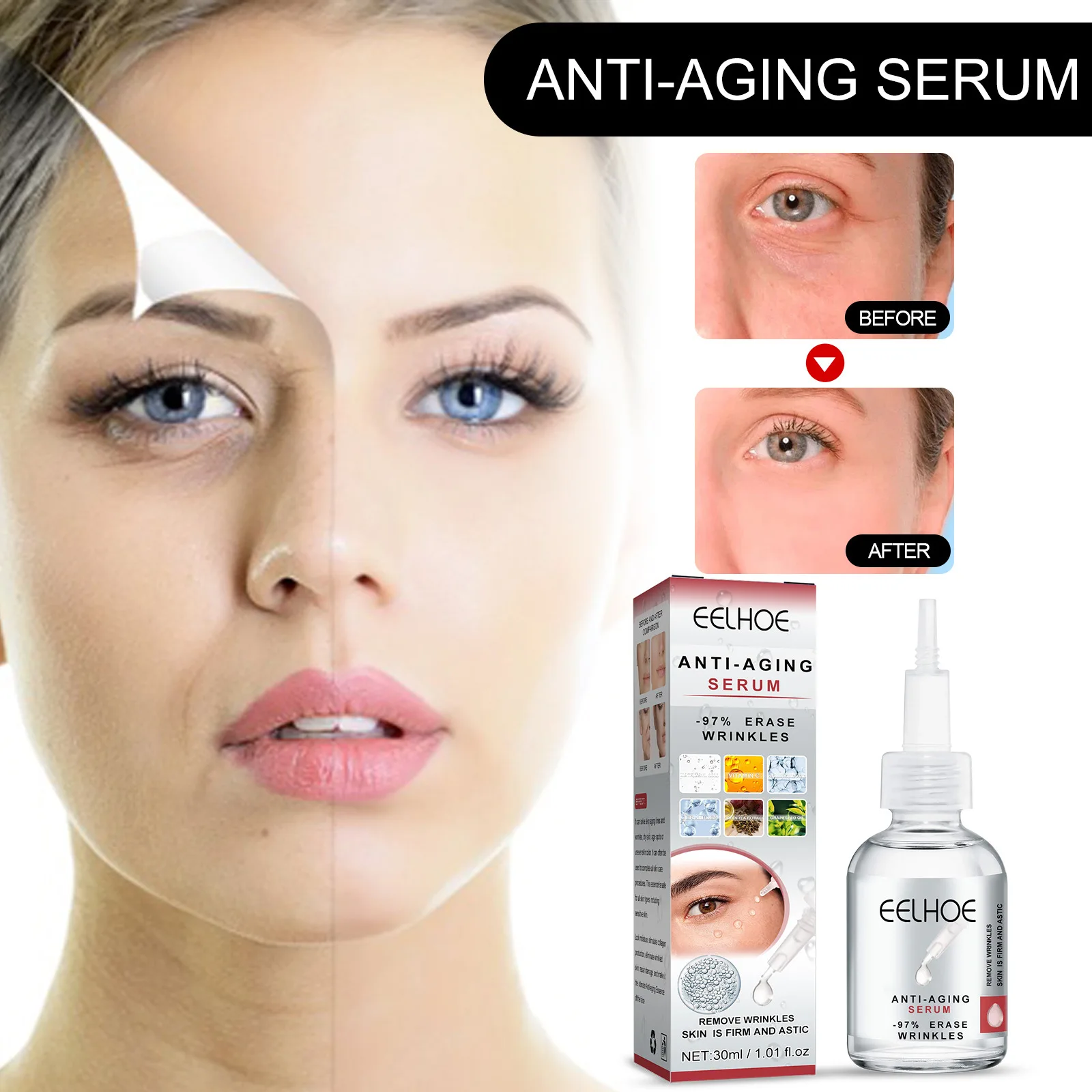 

Retinol Anti Aging Remove Wrinkle Serum Lifting Brighten Face Skin Fade Eye Fine Lines Moisturizing Firming Facial Essence