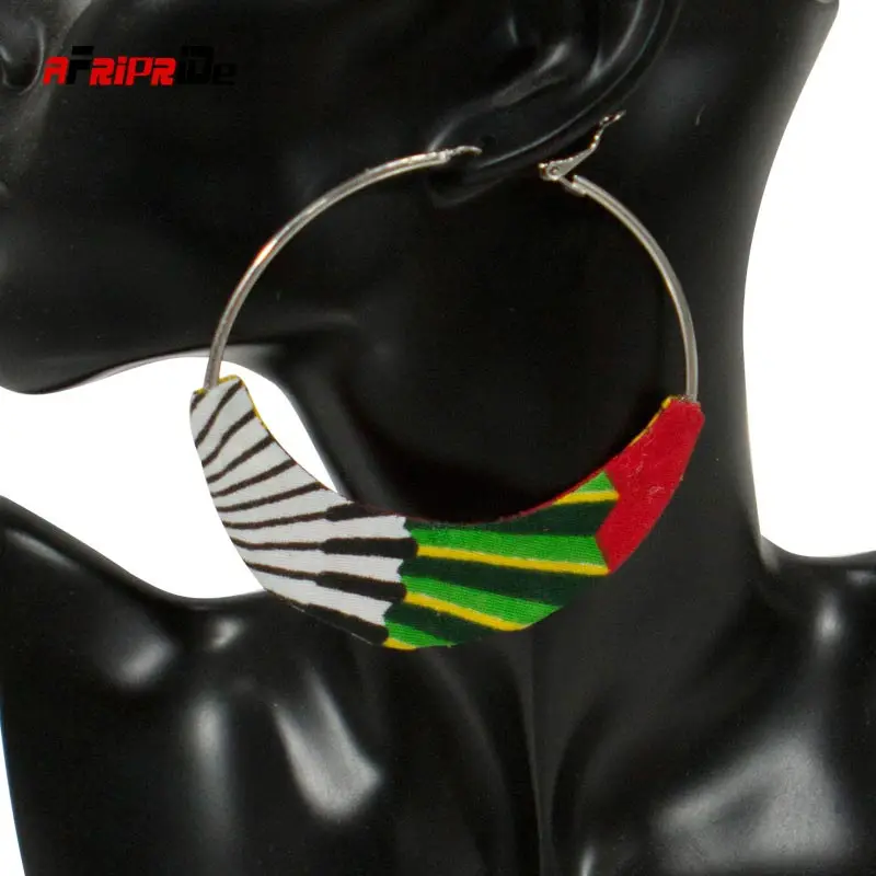 Серьги Fabric Afripride Ankara Tribal Earring African Statement Print для женщин и девочек, ручной работы, крупные WYB48.
