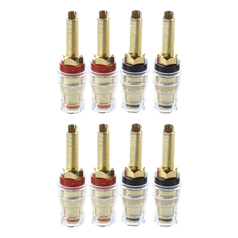 

8X Speaker Terminal Binding Post Connectors Gold-Plated Banana Plug