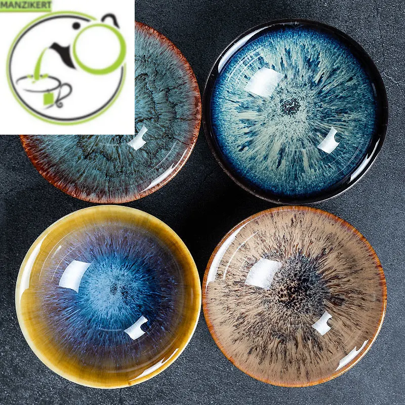 

4 pcs/lot Chinese Kiln change Ceramics Teacup Exquisite Handmade vintage single cup Tea bowl Master Cup Teaware accessories
