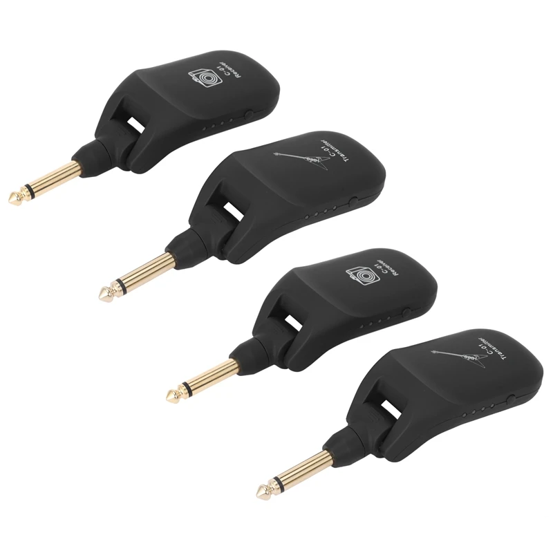 

2X Wireless Guitar System Built-In Rechargeable 4 Channels Wireless Guitar Transmitter Receiver For Electric Guitar Bass