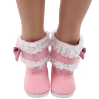 doll shoes winter pink cotton boots 18 inch american og girl doll 43 cm reborn baby boy doll diy toy gift s81
