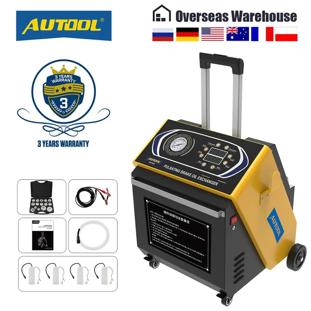 

AUTOOL AST618 12V Vehicles Pulsating Brake Oil Exchanger Four Clutch Slave Cylinders Automotive Brake Extractor Oil Pump Machine