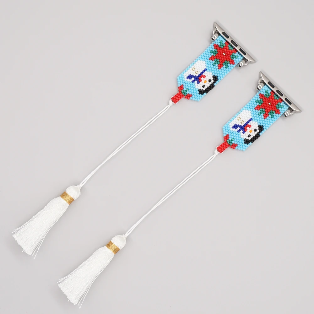 Christmas Tassel Band for Apple Watch Se 8 Series 44Mm 40Mm Rope Charm Watchband Strap On Smart Iwatch 7654321 Bracelet