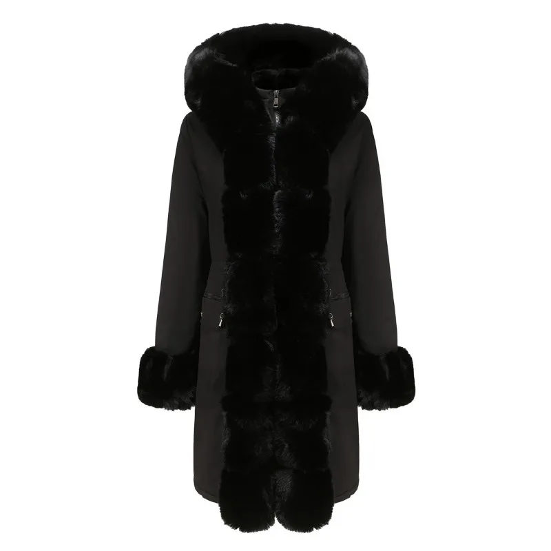 Women's autumn and winter velvet cotton-padded clothes women's removable fur collar warm pie overcome
