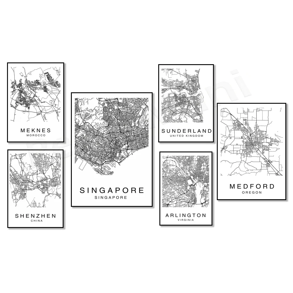 Улицы Арлингтона Вирджинии Медфорд Орегон Сан-Антонио Сиэтл Синдерленд Meknes