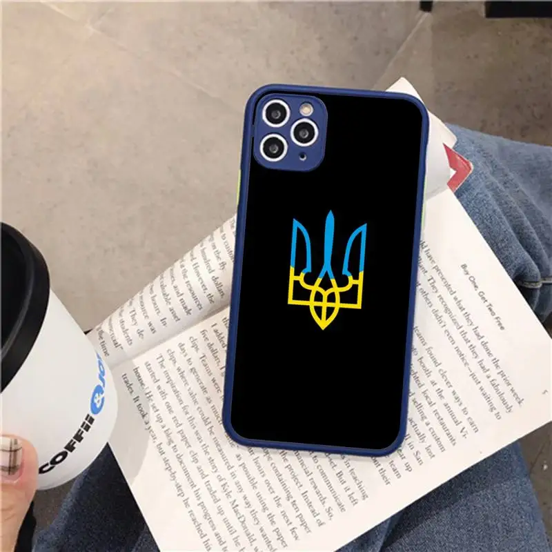 Ukraine Flag Phone Case for iPhone 14 11 12 13 Mini Pro Max 8 7 Plus X XR XS MAX Translucent Matte Cover