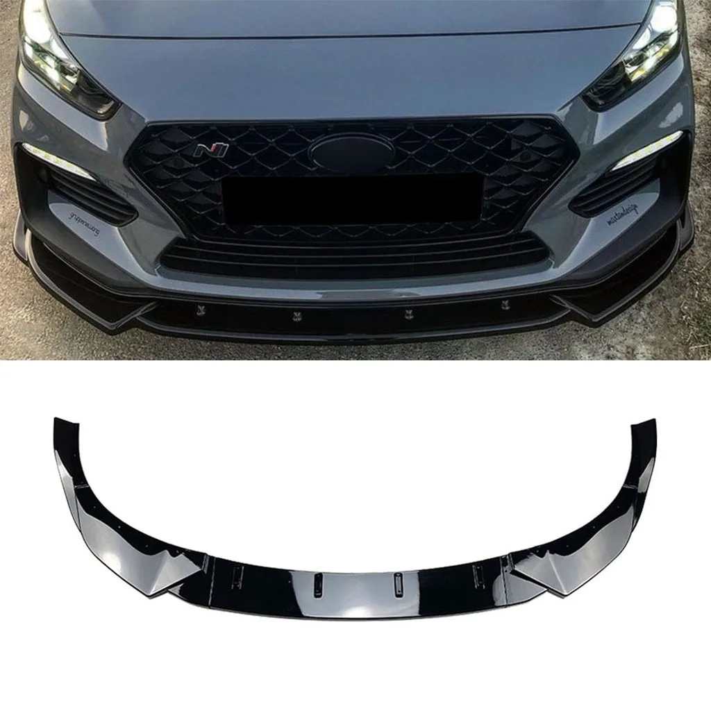 

For Hyundai I30N MK3 MK3.5 2017-2020 Car Front Bumper Lip Spoiler Diffuser Splitters Body Kit Aprons Cover Guard Trim Black