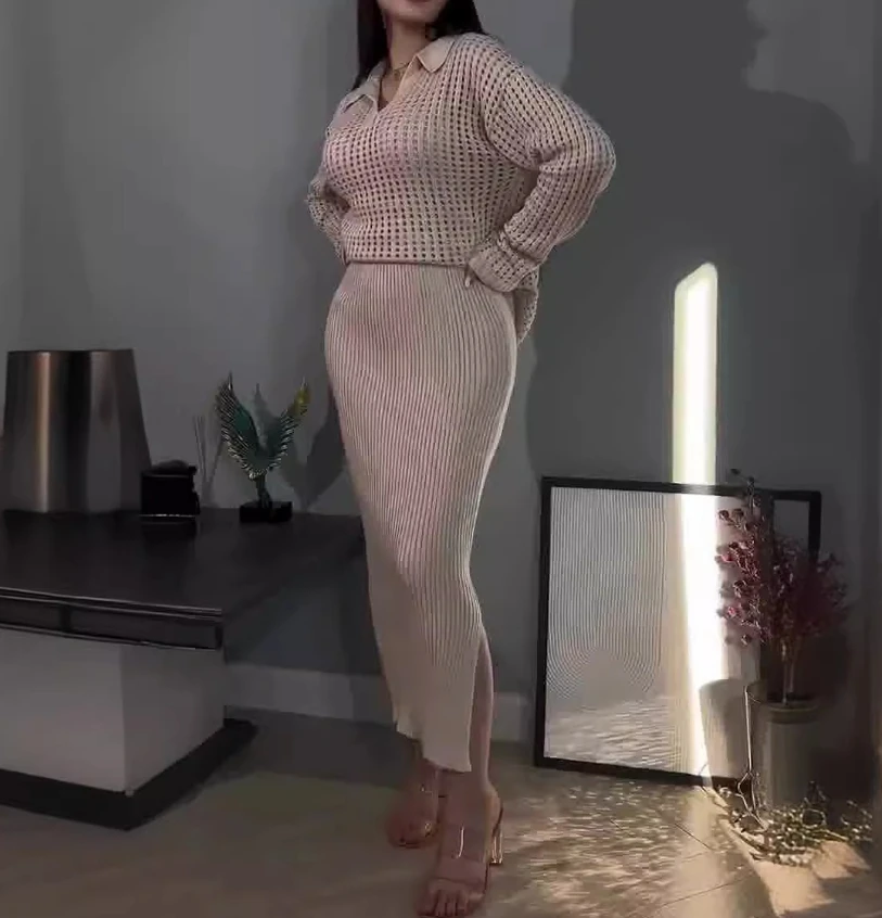 Осенне-зимний женский однотонный комплект с вафельным воротником и толстовкой