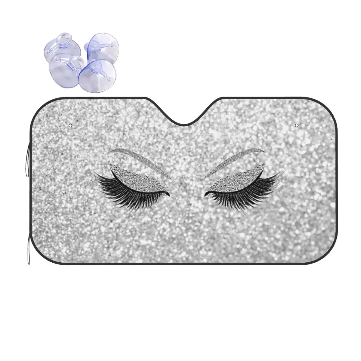 Блестящие ресницы складной солнцезащитный козырек 70x130 см золотые алюминиевая