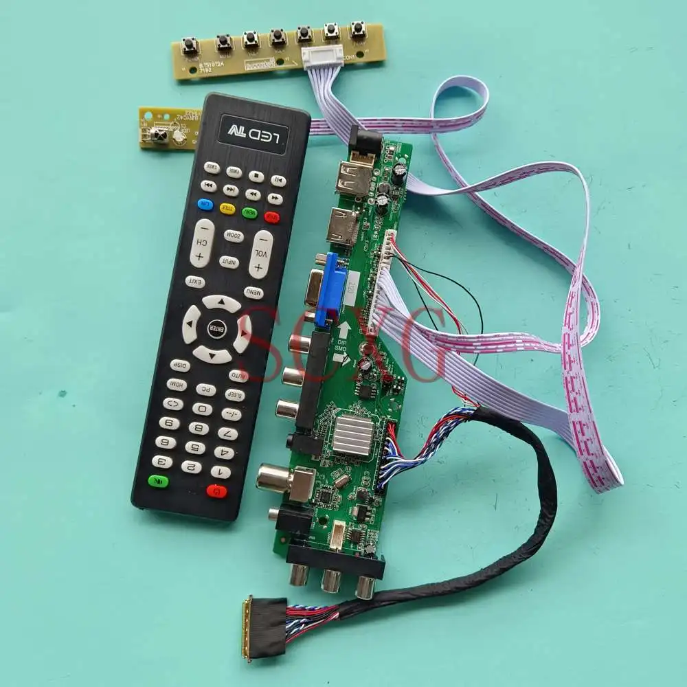 

Для B140XW02 V1 DVB цифровой сигнал светодиодный экран LVDS 40 Pin 14 "HDMI-совместимый VGA AV USB 1366 768 комплект платы управления драйвером ЖК-дисплея