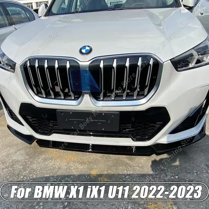 

Автомобильный передний бампер, разделитель губ, спойлер, диффузор, защитная крышка, отделка для BMW X1 IX1 U11 2022-2023, глянцевые черные аксессуары из АБС