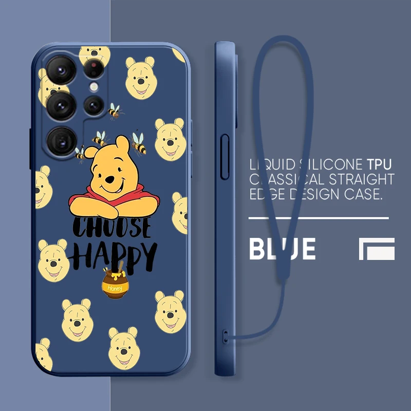 

Winnie the Pooh Anime Case For Samsung Galaxy S22 S21 S20 S10 Note20 10 Ultra Plus Pro FE Lite Liquid Rope Phone Capa Cover Core