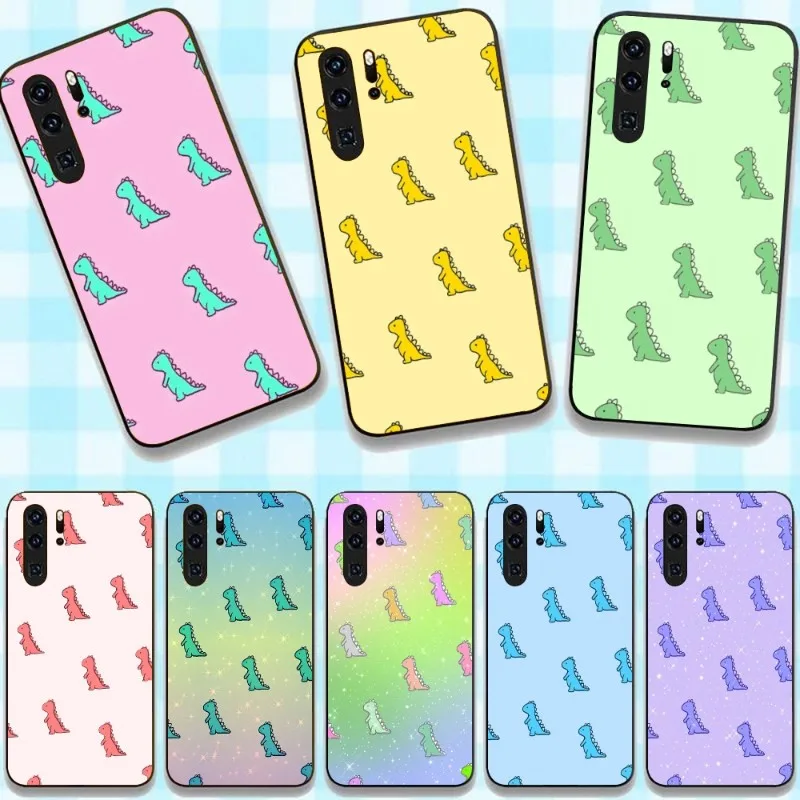 

Милый чехол для телефона с динозавром для Huawei P50 P40 P30 Pro Lite P Smart 2021 2019 Magic 3, мягкий черный чехол для телефона