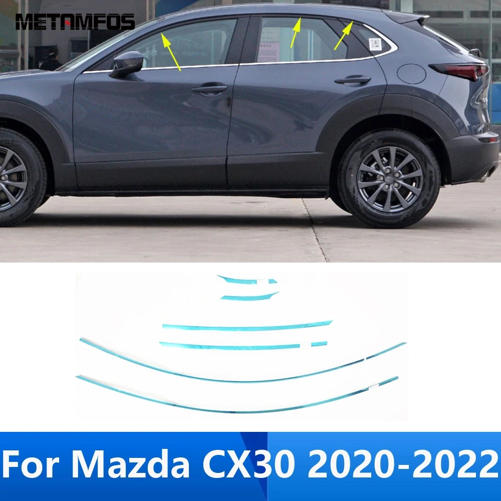 

Для Mazda CX-30 CX30 2020 2021 2022 Автомобильная верхняя дверь Окна Рамка порог стеклянная полоса молдинг отделка стикер аксессуары автостайлинг