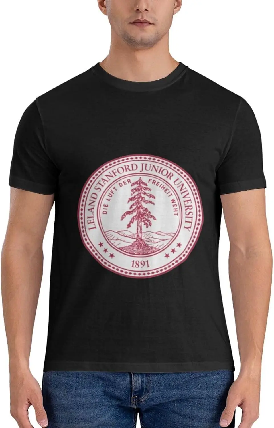 Мужская хлопковая футболка Стэнфордского университета мужская