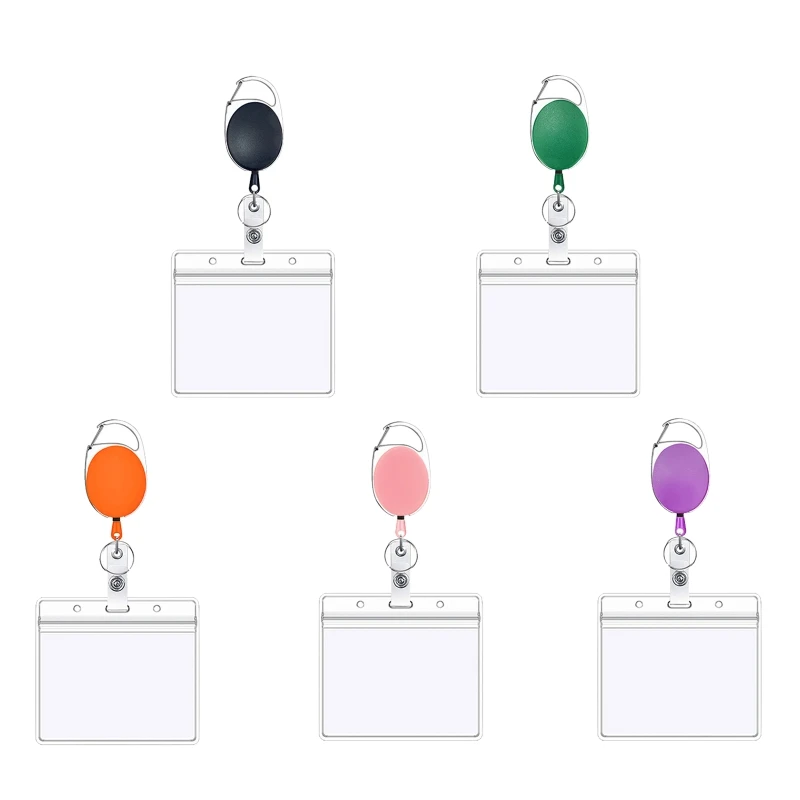 

B36C Badge Reel Holder with Card Holder Thick Pull Cord for Kids Adults Office Staff