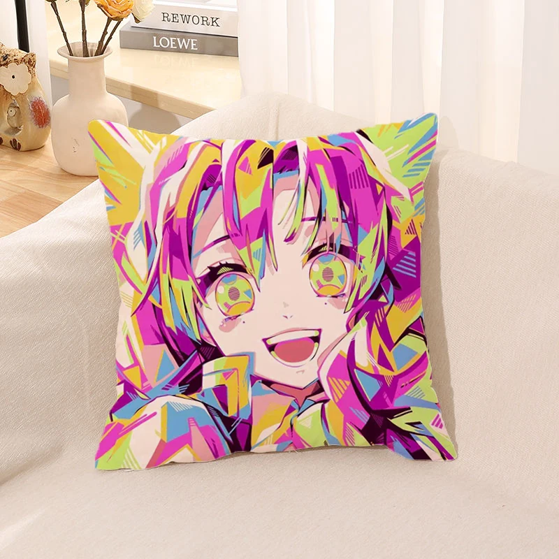 

Demon Slayer 45x45 Cushions Covers For Bed Pillows Pillow Cases Decorative Pillowcases Cushion Cover 45*45 Room Decor Pillowcase