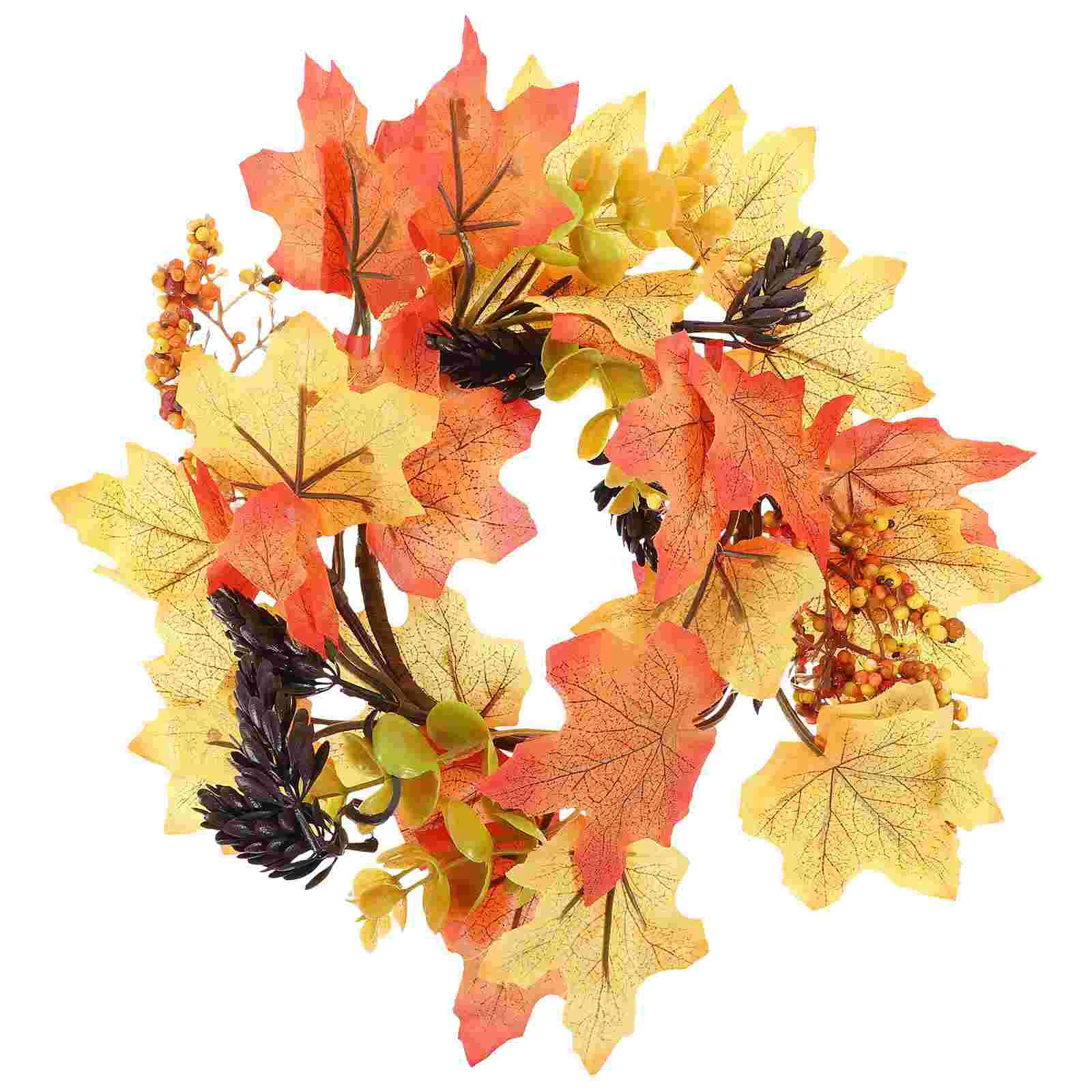 

Halloween Decoration Harvest Festival Wreath Thanksgiving Autumn Front Door Silk Flower Garland Fall