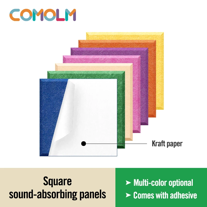 

Sound Proof Wall Panels Pared 6Pcs Square Self-adhesive Acoustic Panel Home Decorative For Living Room Bedroom Nursery Studio