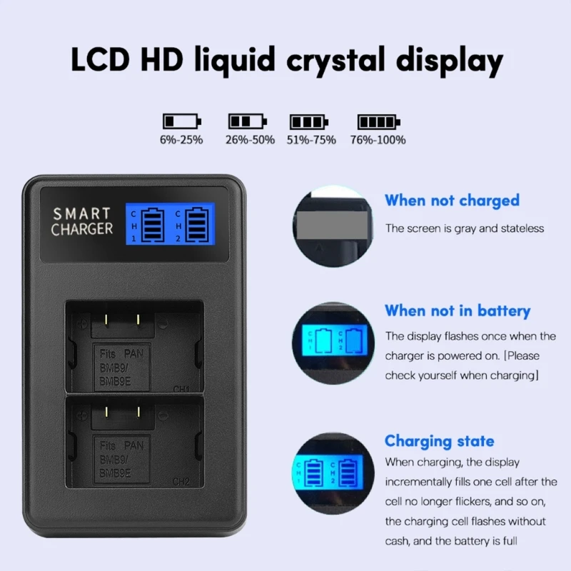 Тонкое зарядное устройство с ЖК-дисплеем Micro USB надежный зарядный аксессуар для DMC