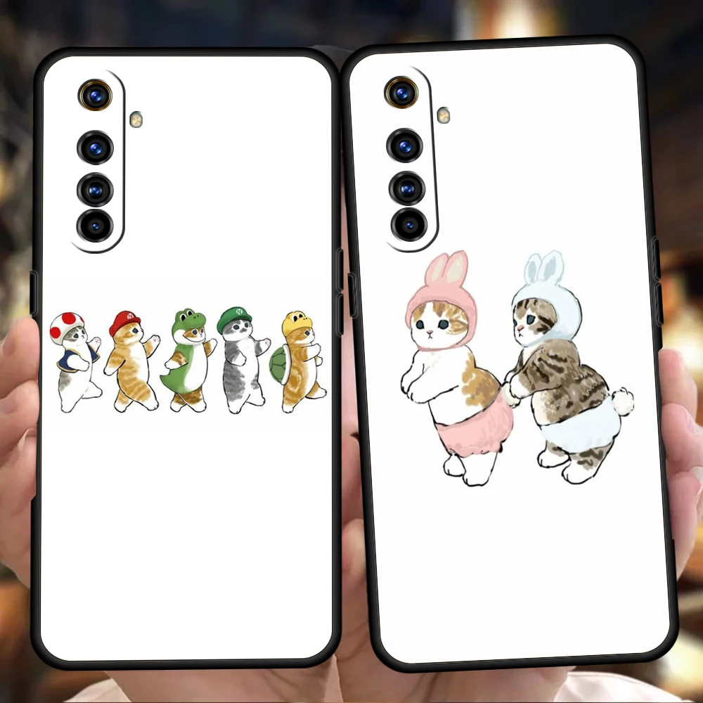 

Cute Cat Cartoon Soft Phone Case For Oppo A12 A15 A16 A74 A76 A95 Find X5 Pro A54 A53 A52 Reno 6 7 SE Z A9 2020 Pro 5G Cover Bag