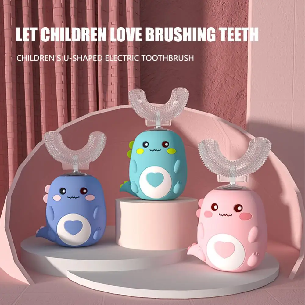 

Children U-shaped Electric Toothbrush Mouth-contained Silicone Braces USB Charging Ultrasonic Toothbrush Children Tooth Cleaner