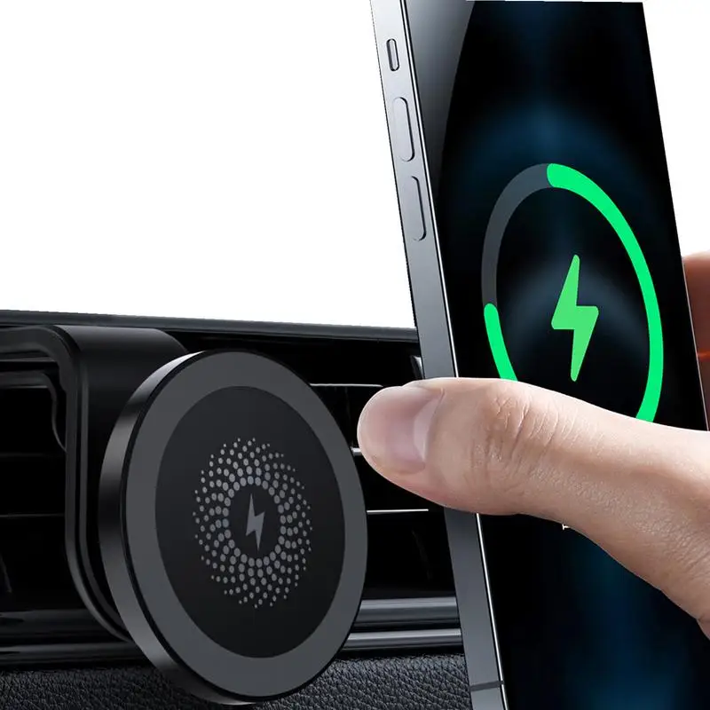 

Wireless Car Charger Fast Charging Auto Clamping Car Charger Phone Mount Magnetic Dashboard Air Vent Phone Holder For IOS