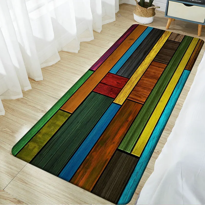 Деревянный фланелевый Длинный Ретро-коридор рандомные коврики для гостиной