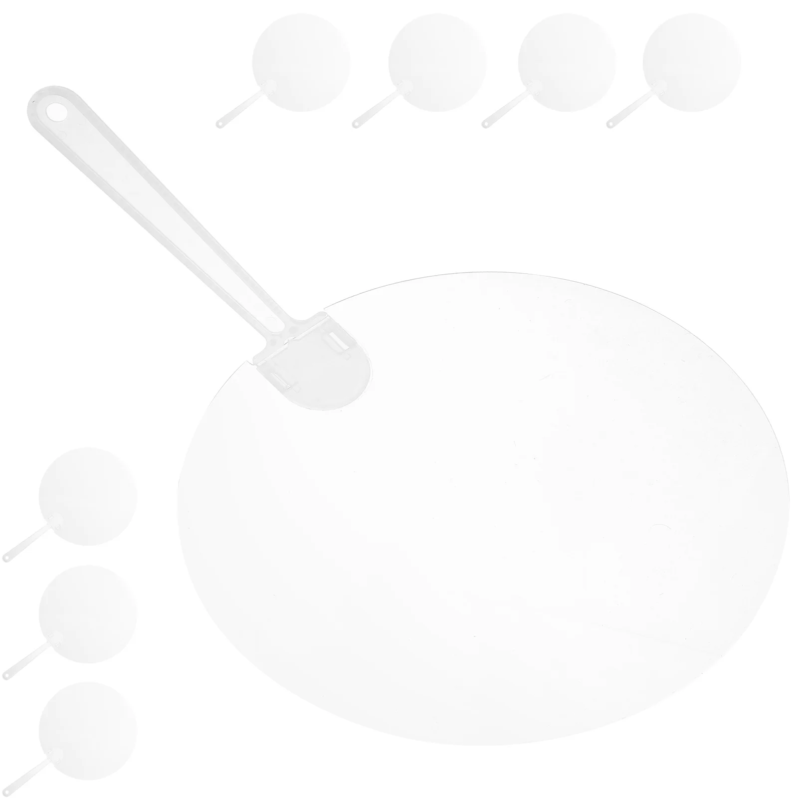 

8 Pcs Wedding Decor DIY Transparent Fan Handicrafts Supplies Material Fans Round Graffiti Painting Bride