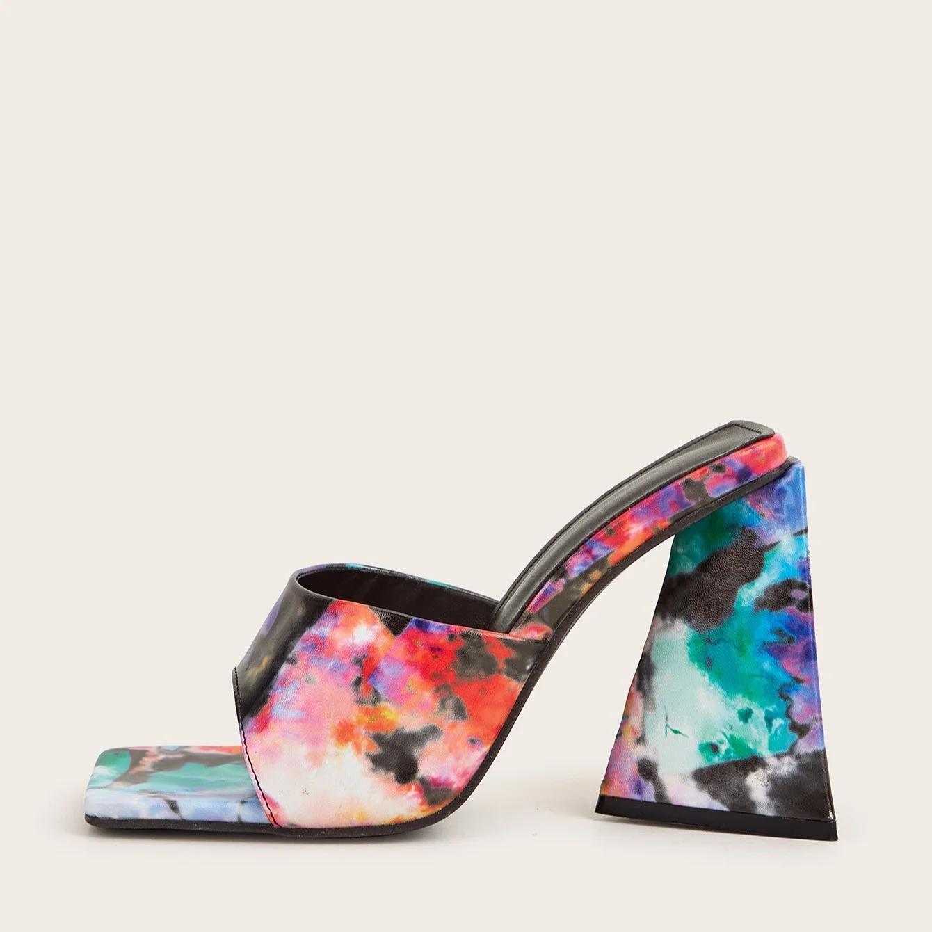 

Casual Slippers Shoes Woman 2021 Low Pantofle Heeled Mules Luxury New High Fabric Rome Slides PU Hoof Shoes Low Slippers Heels S