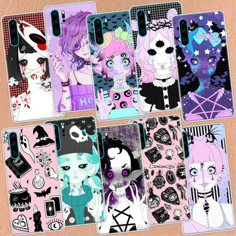 Чехол для телефона Girly Pastel Witch Goth Huawei P50 Pro P40 P30 Lite P20 P10 Coque Mate 10 20 30 40 |