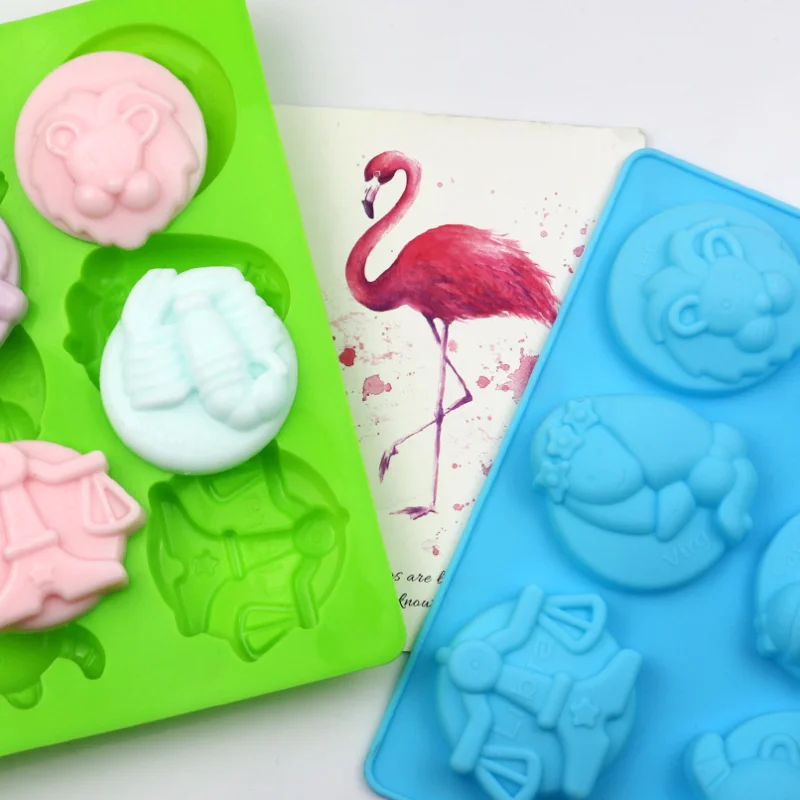 

The Signs Of Zodiac Silicone Cake Mold 12 Constellations 6 Holes Bakeware Candy Fondant Pudding Cookie Mould