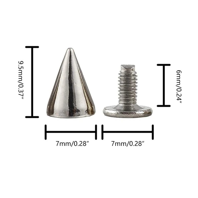 200 шт. конусные шипы заклепки 9 5x7 мм металлические шпильки и для ручной работы из