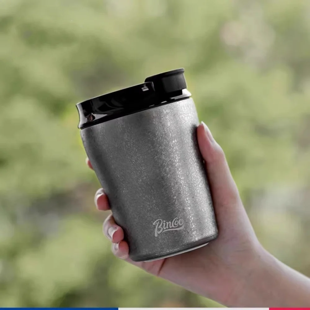 

Titanium Insulated Travel Coffee Mug with Ceramic Liner Leak Proof Thermal Cup Keeps Liquids Hot or Cold Thermos Bottle
