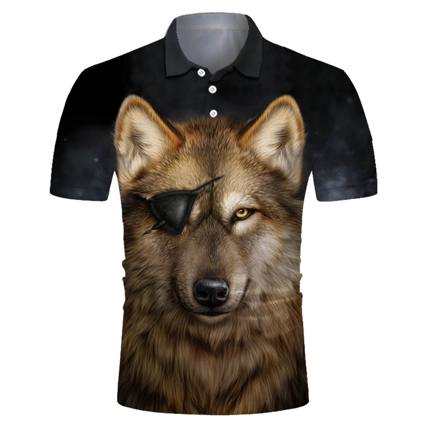 

2020 Polo 3D digital print short sleeve loose European Lapel T-shirt