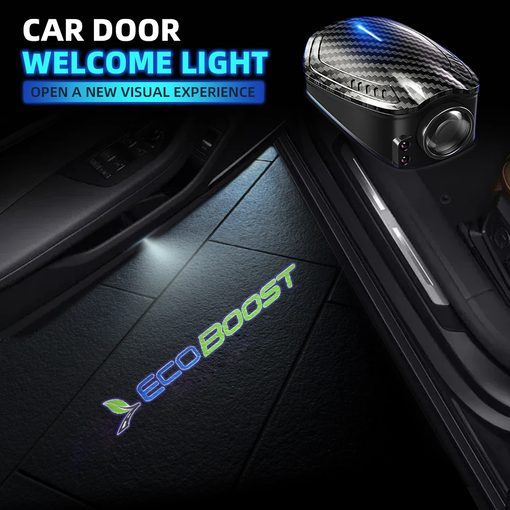 

2pcs USB Rechargeable ECO BOOST Logo Car Door HD LED Lamps Projector Courtesy Welcome Lights For Ford Focus Fiesta Kuga Mendeo